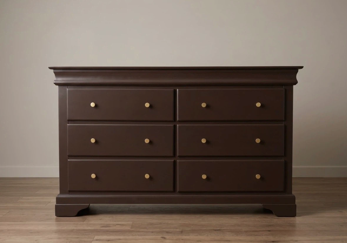 Dark Brown Six-Drawer Dresser