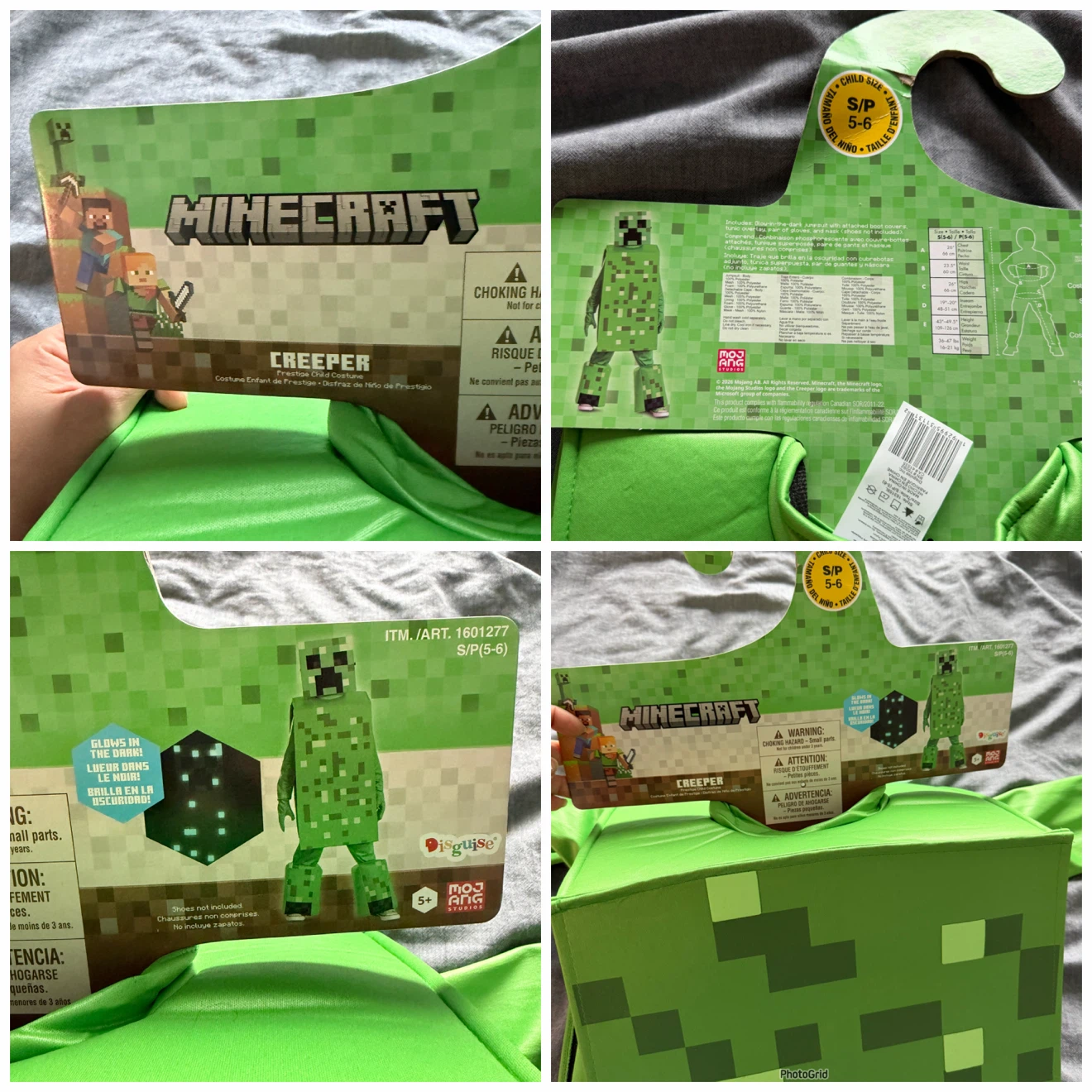 Minecraft Creeper Prestige Costume Size 5-6