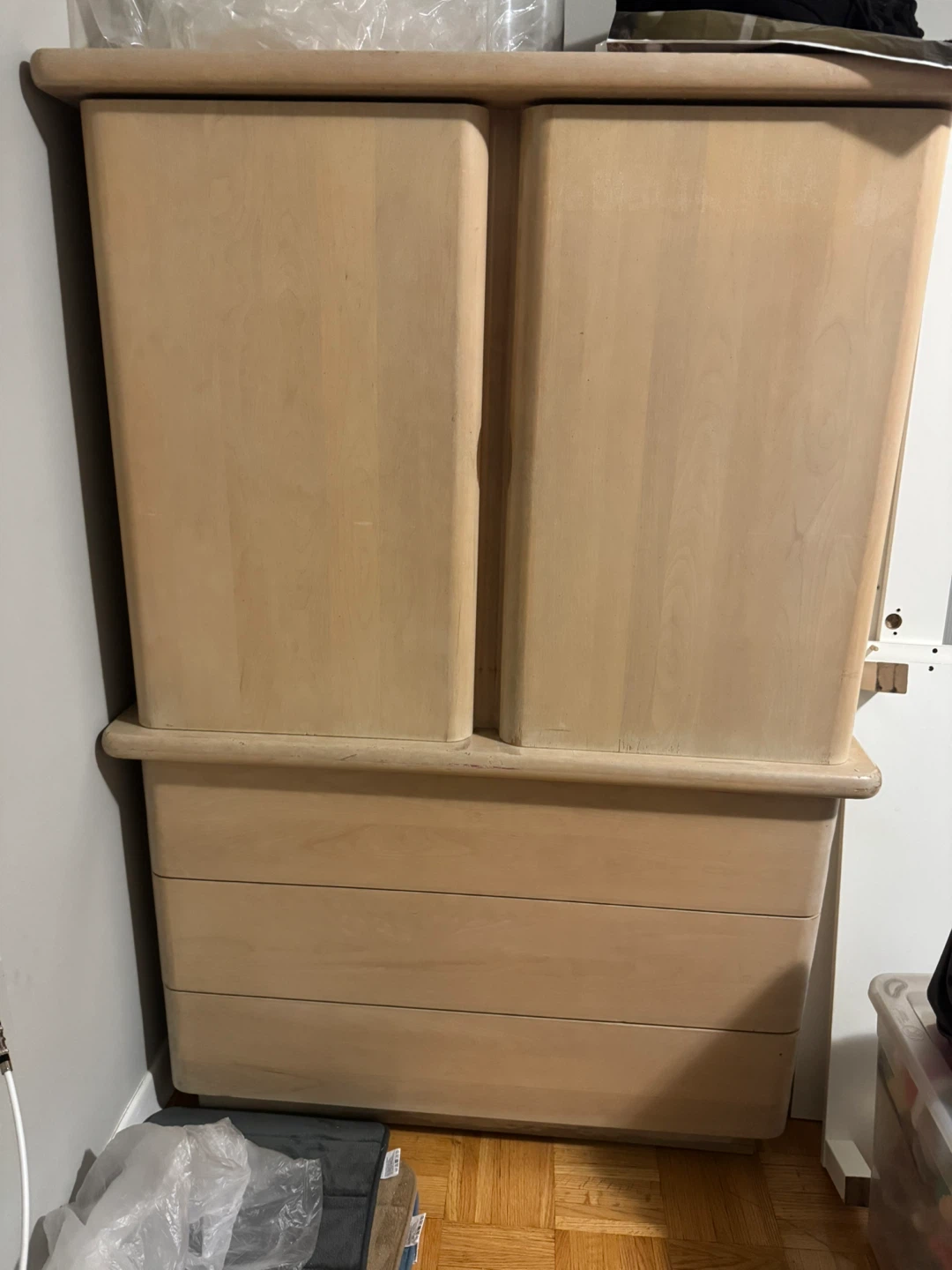 Light Wood Cabinet with Drawers