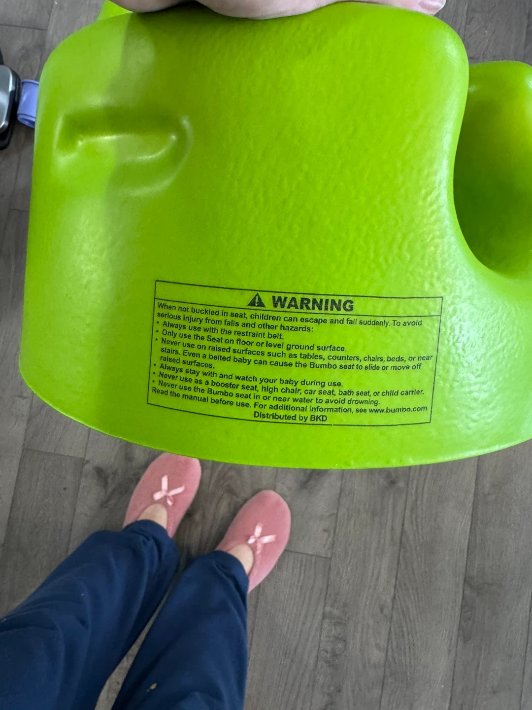 Bumbo Floor Seat in Lime Green with harness - photo 2