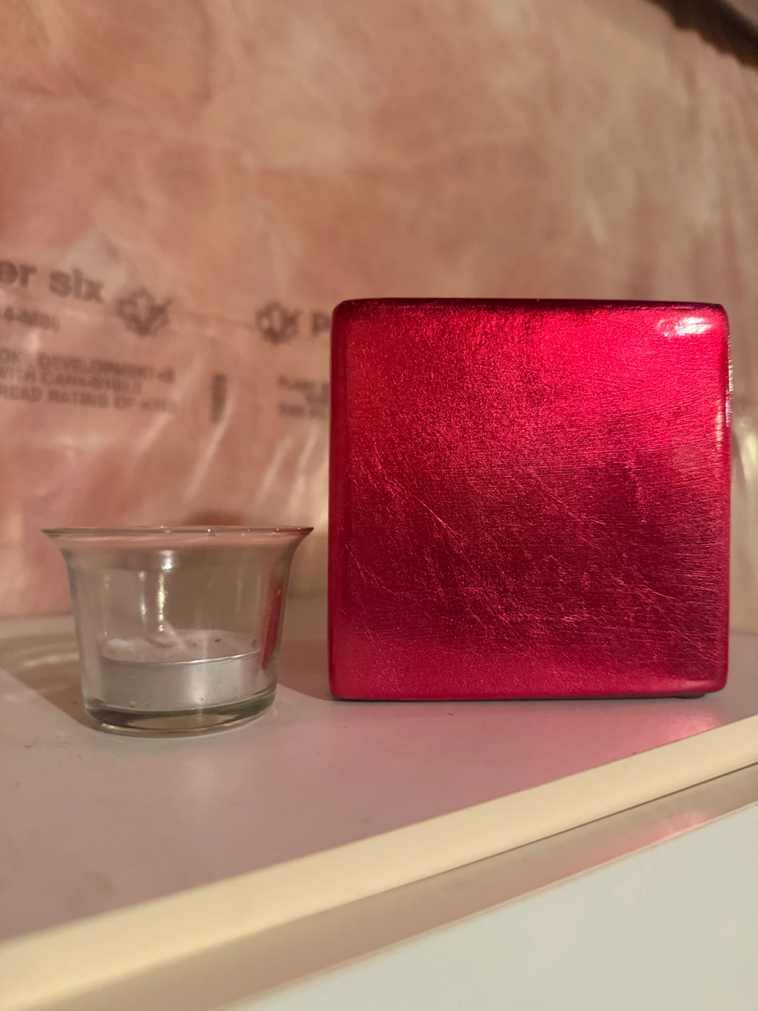 Red Square Decorative Candle Votive