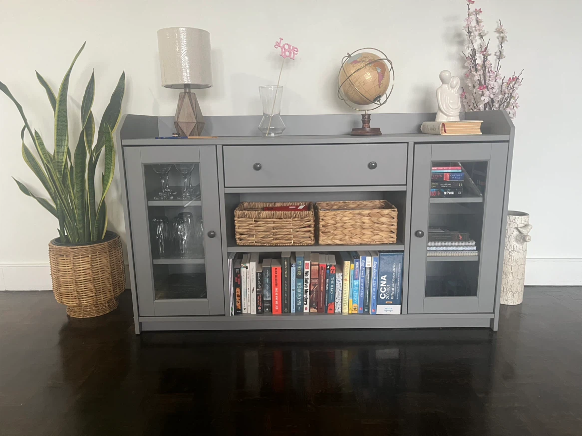 Grey Storage Console Cabinet