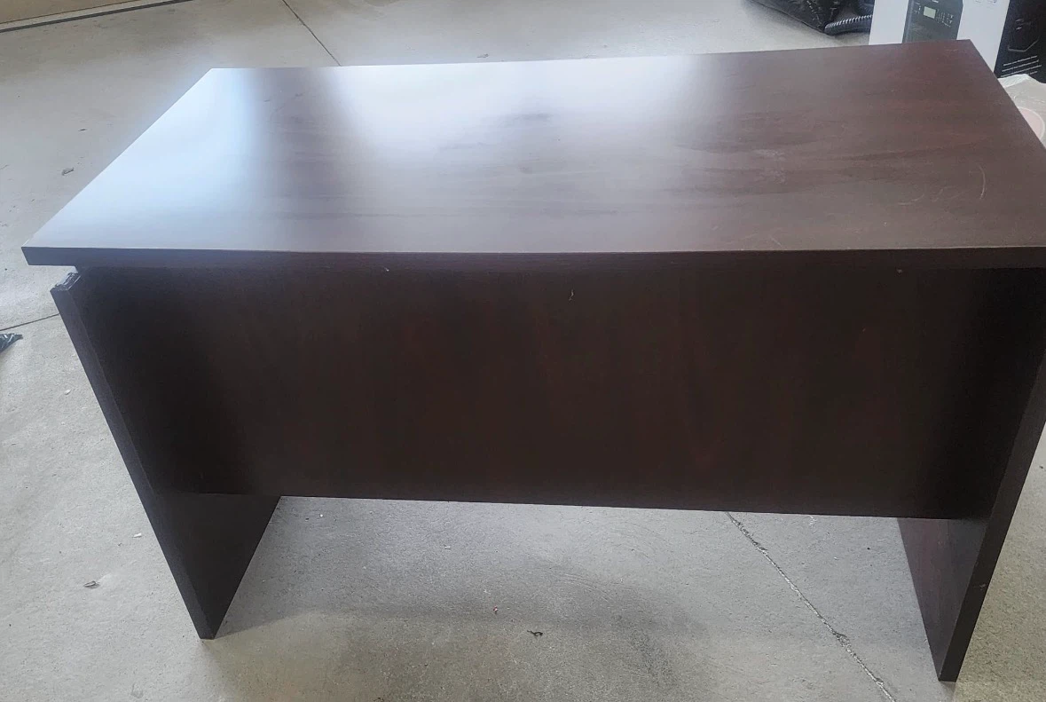 Dark Brown Wooden Desk with Two Drawers - photo 4
