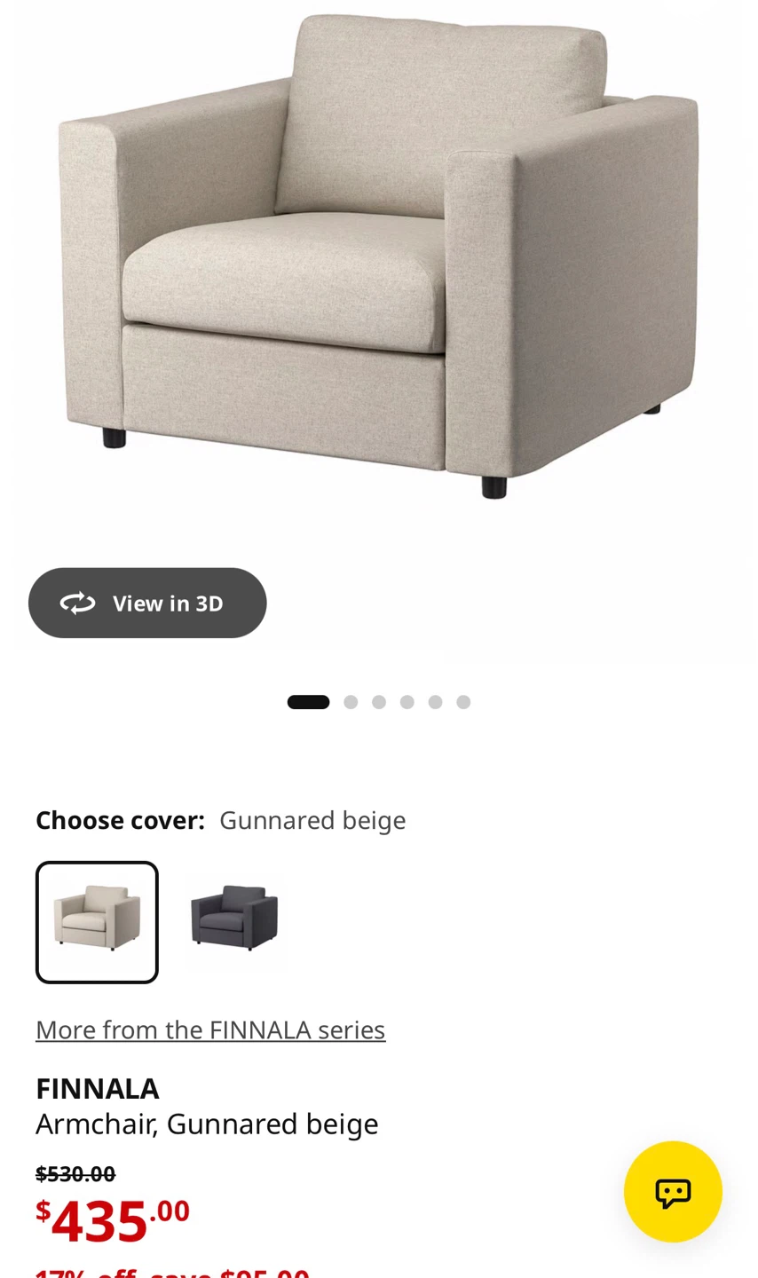 IKEA FINNALA Armchair - Gunnared Beige - photo 4