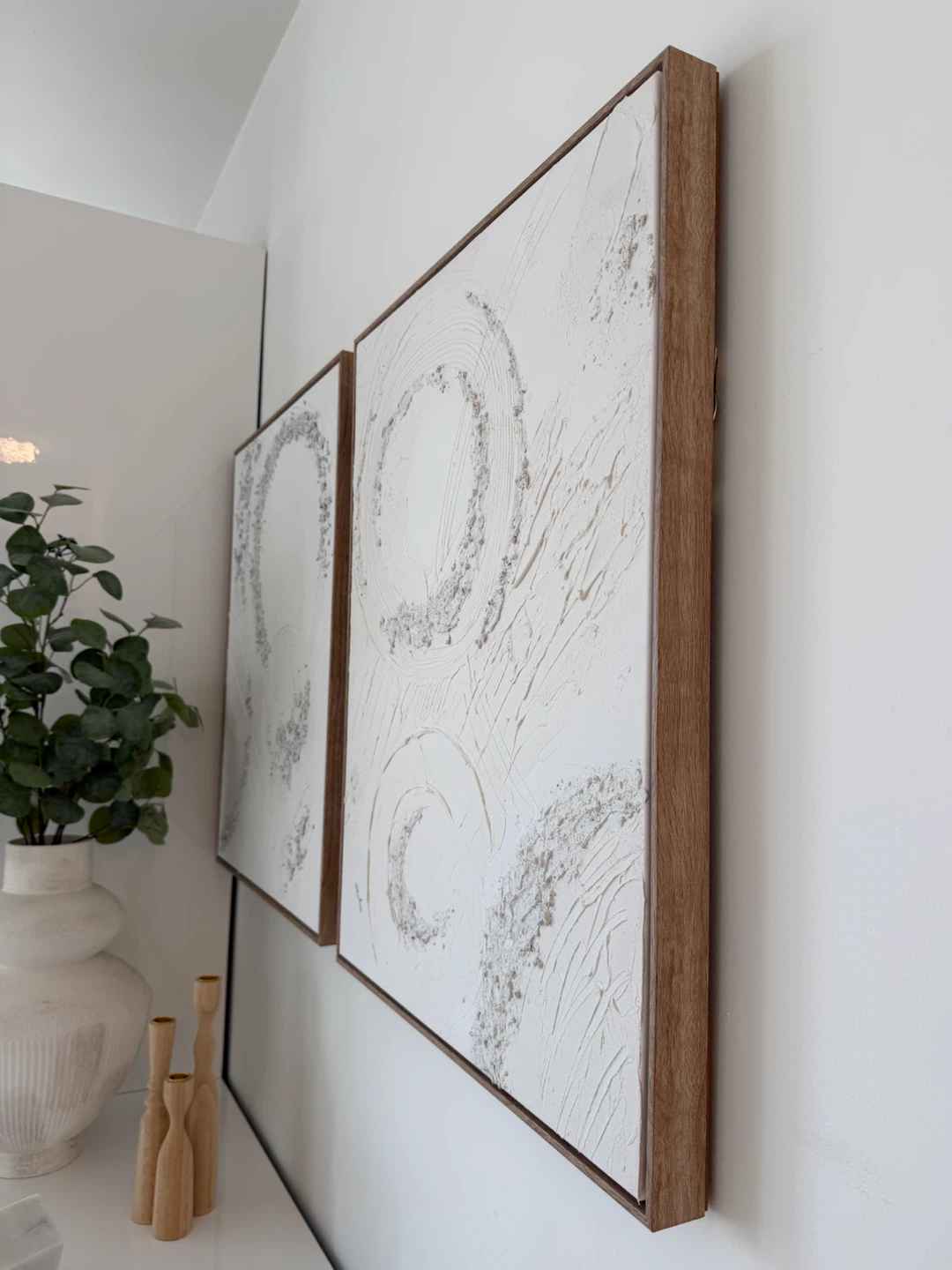 Set of Two Textured Abstract Wall Art