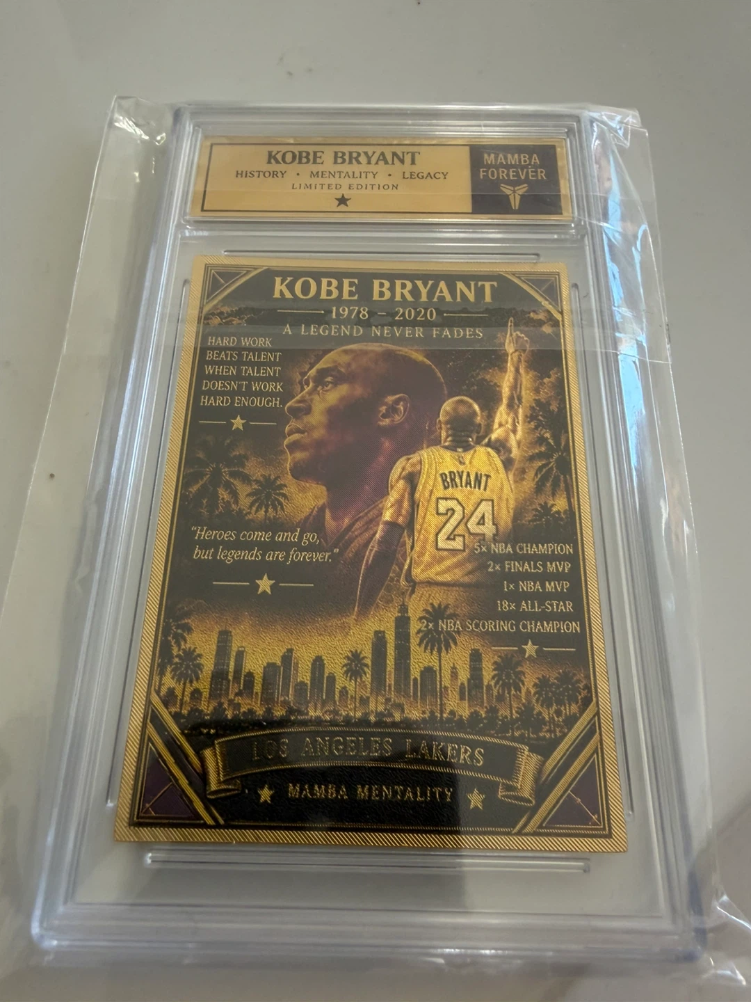Kobe Bryant Gold Foil Commemorative Card - photo 2