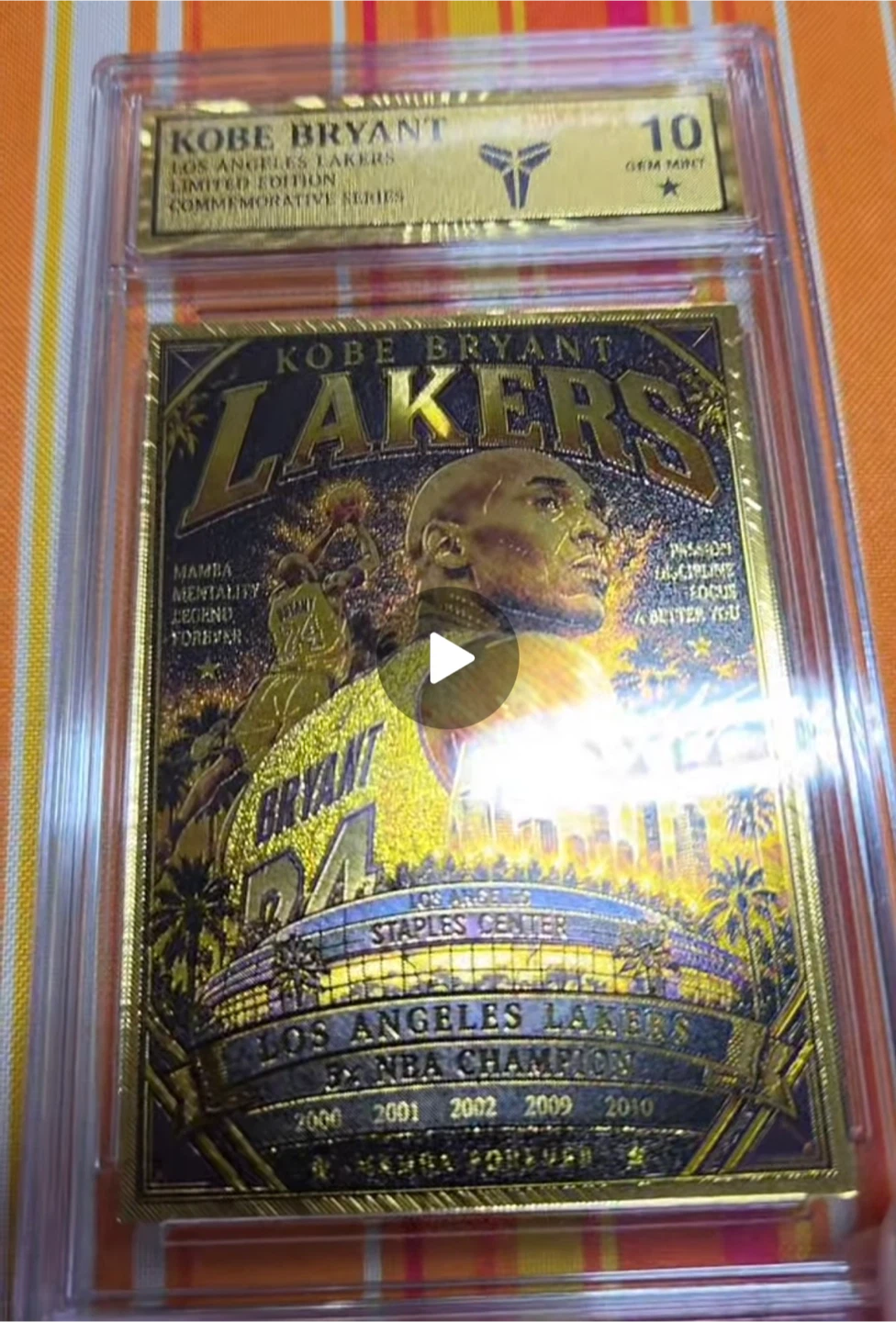 Kobe Bryant Gold Foil Commemorative Card - photo 3