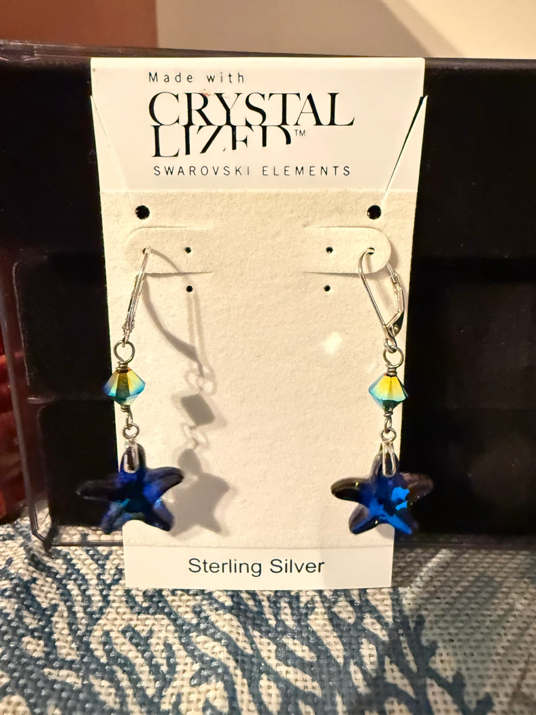 Swarovski Crystal Star Sterling Silver Earrings