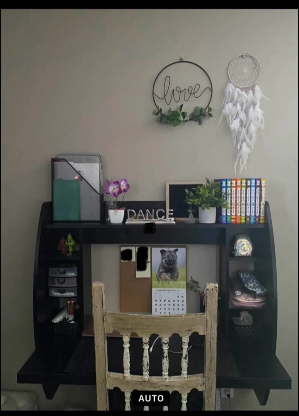 Black Wall-Mounted Floating Desk