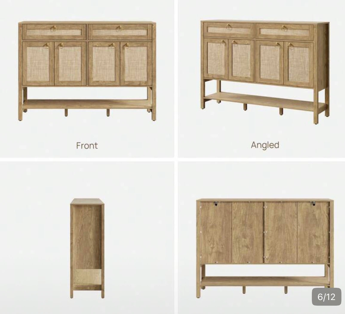 Wooden Console Table with Rattan Doors - photo 2