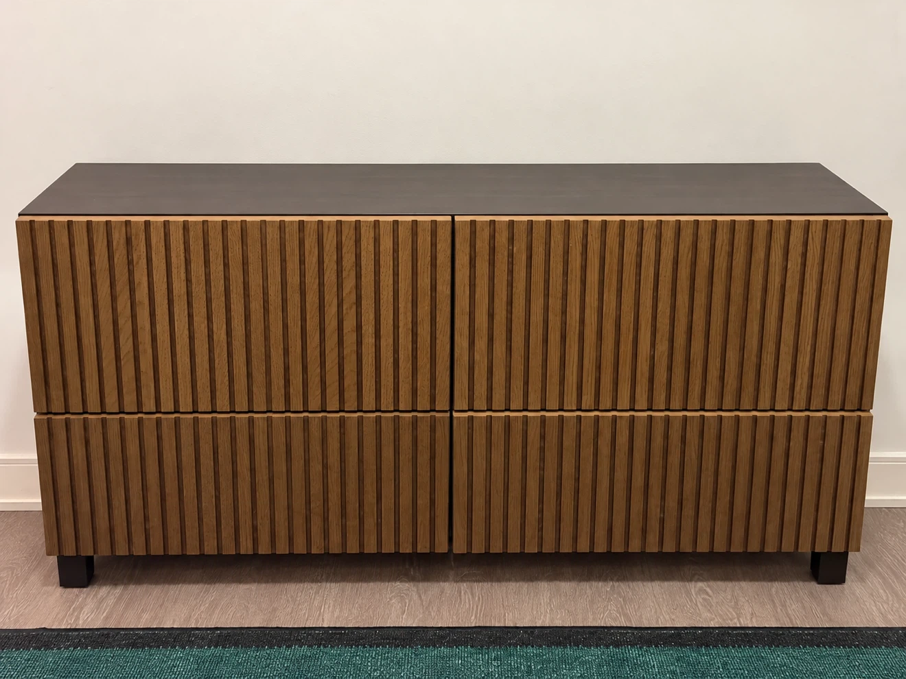 Modern Fluted Wood Console Cabinet - photo 3