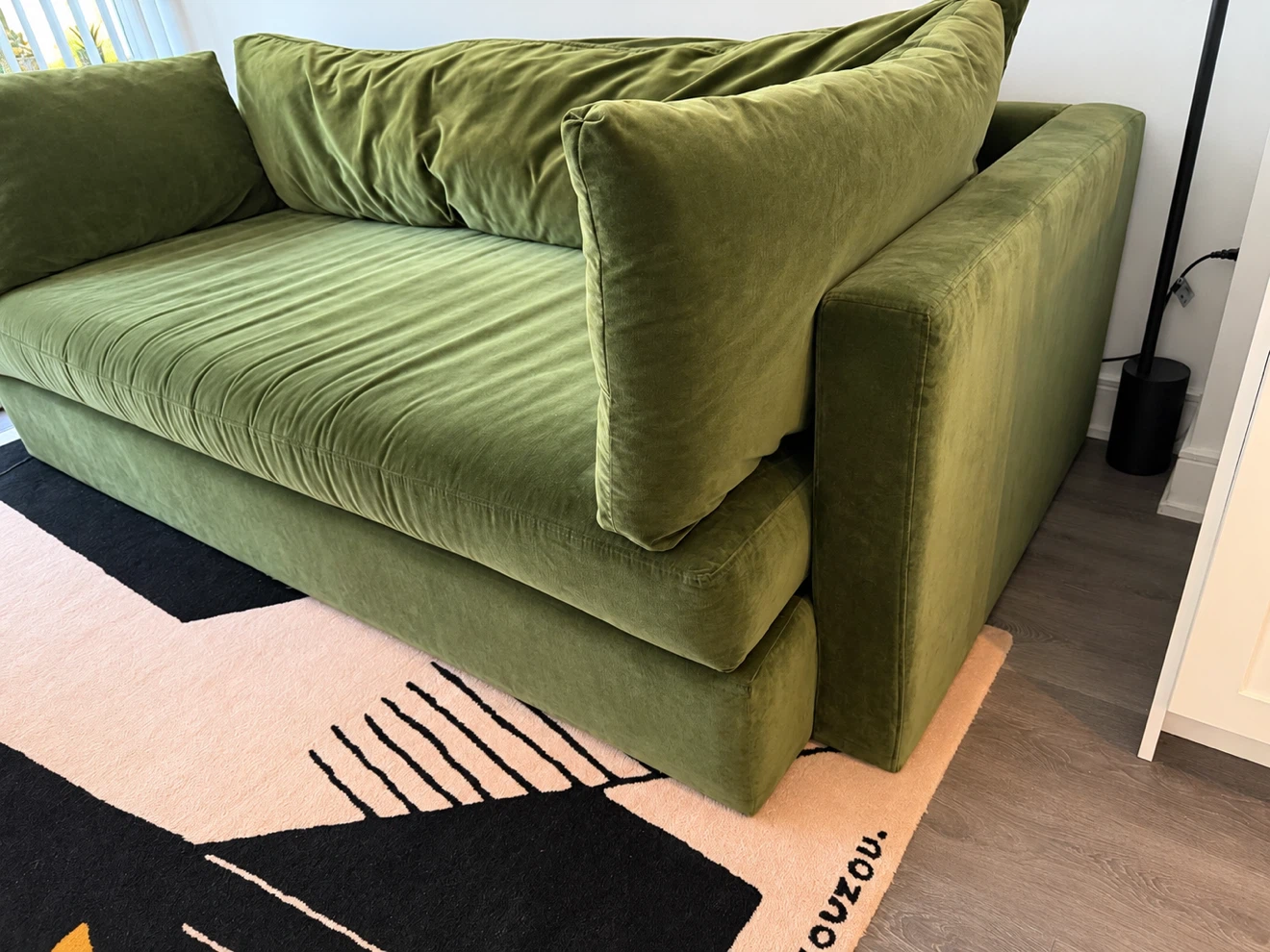 Socco Living - Monte Carlo Olive Green Velvet Sofa - photo 3