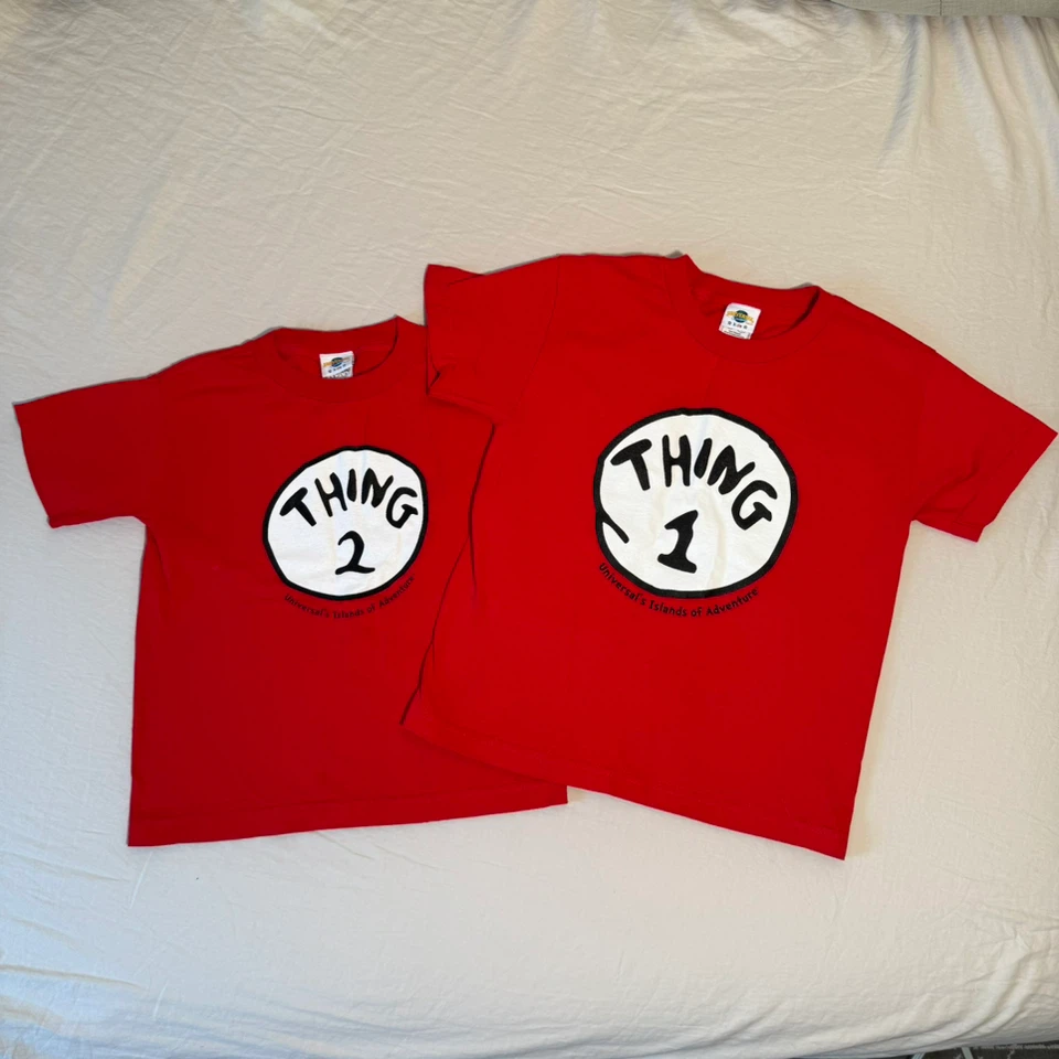 Universal Studios Thing 1 and Thing 2 T-shirt Set