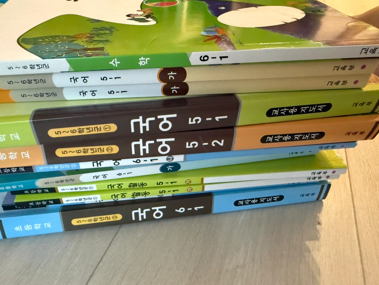 Set of 9 Korean Elementary School Textbooks