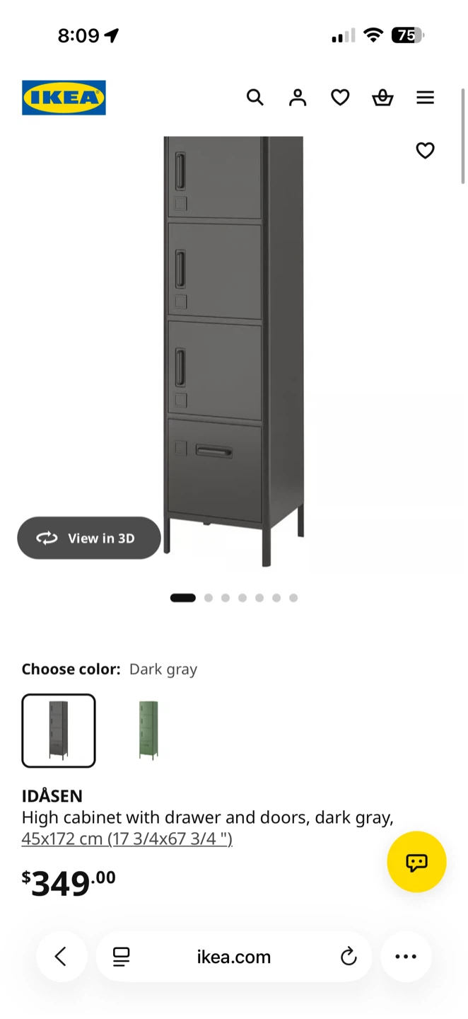 IKEA IDASEN High Cabinet in Dark Gray - photo 3