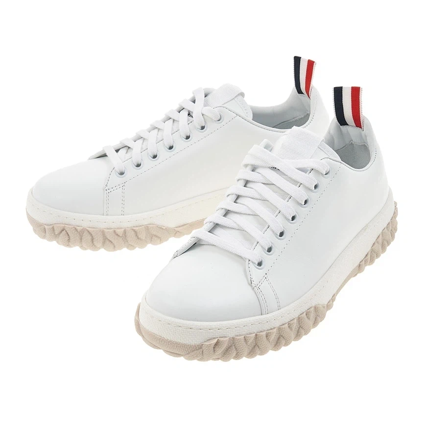 Authentic Thom Browne White Leather Sneakers US 6 size