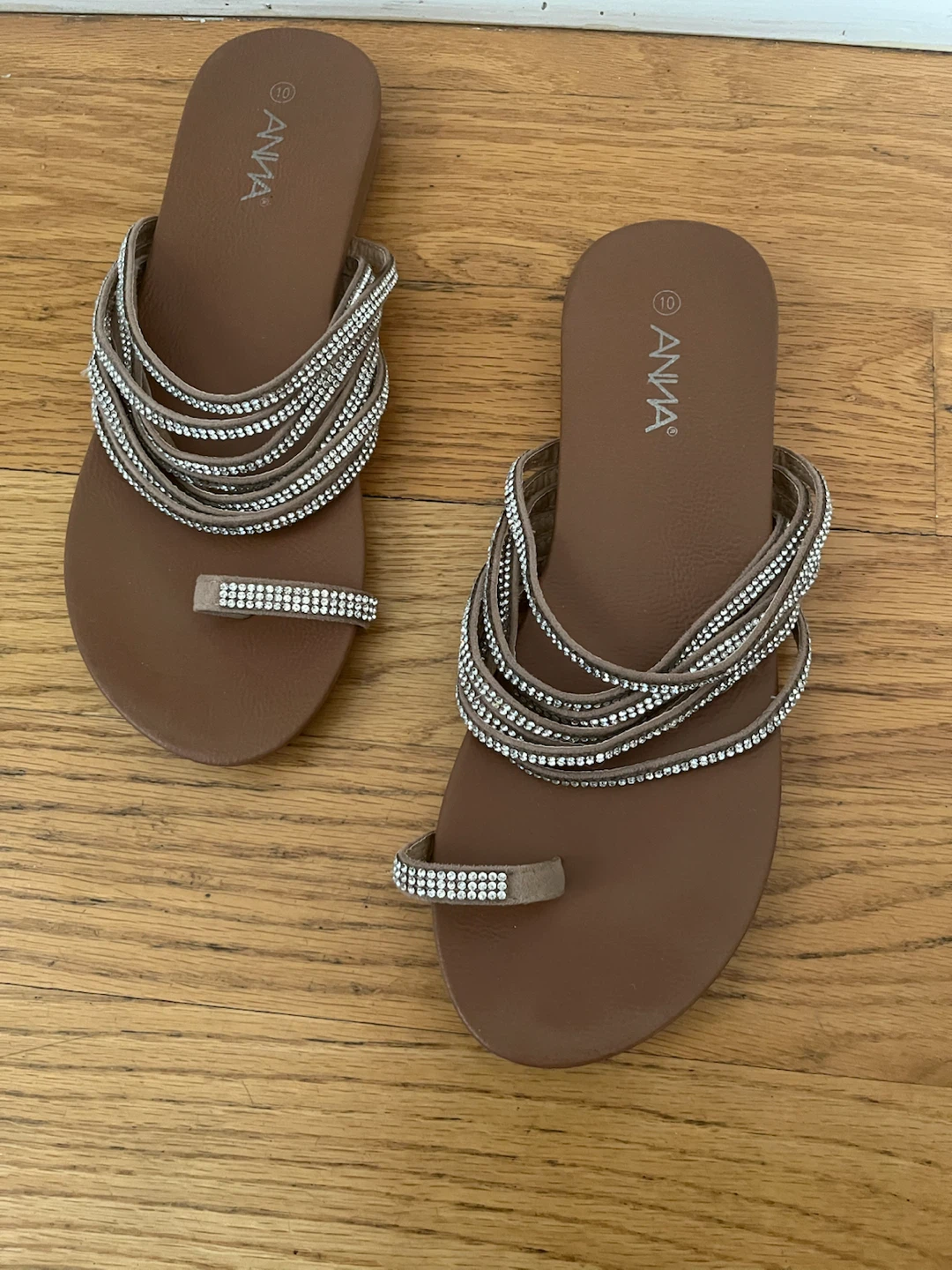 ANNA Rhinestone Toe Ring Sandals