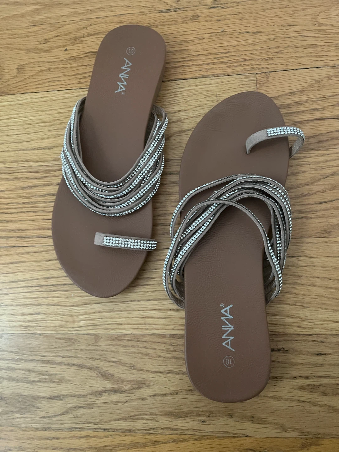 ANNA Rhinestone Toe Ring Sandals - photo 2