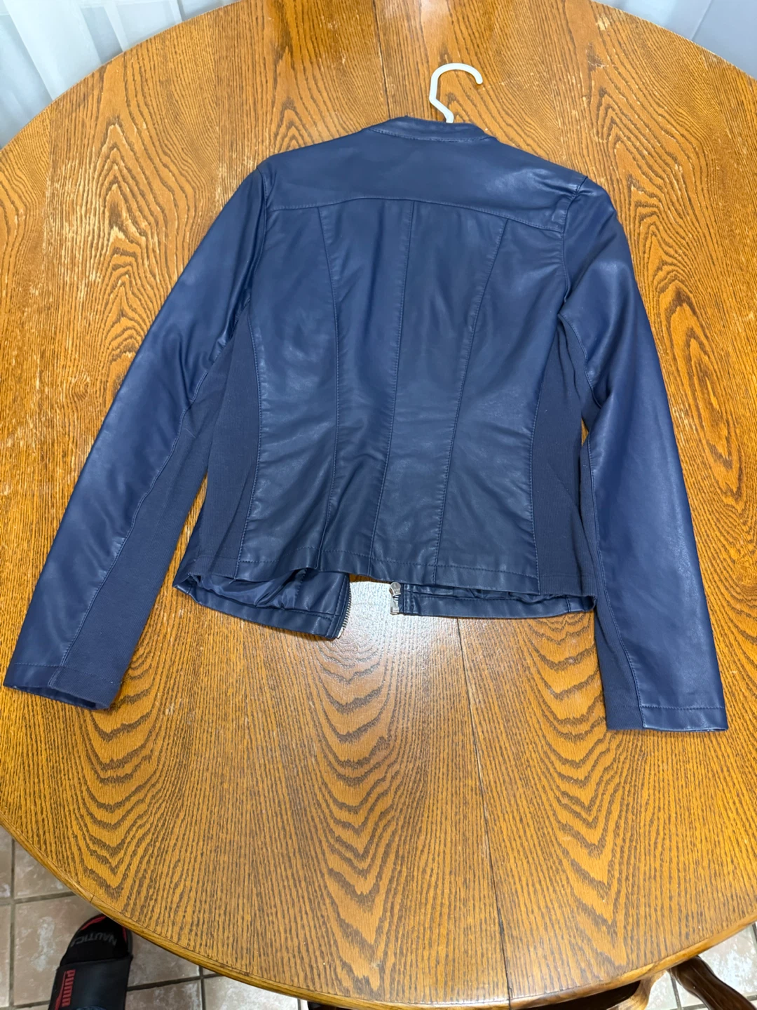 Express Faux Leather Moto Jacket Blue - photo 5