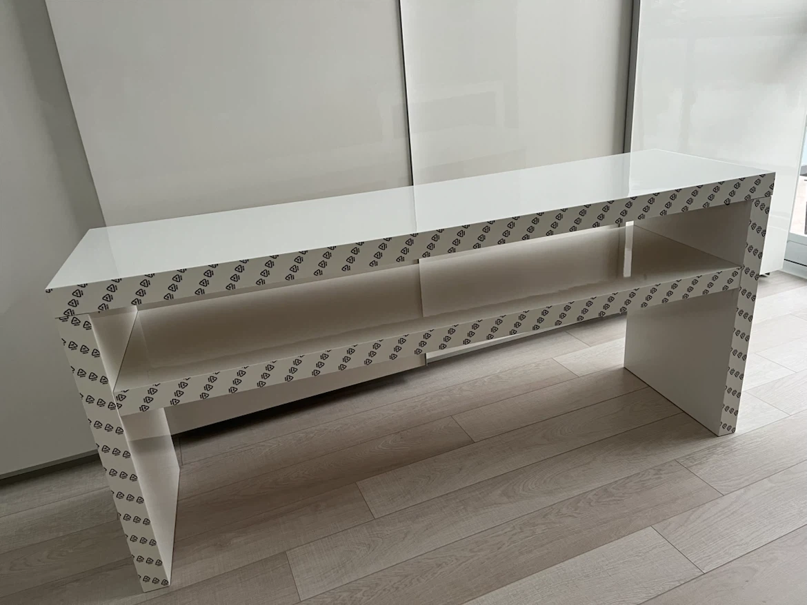 White Gloss Console Table - photo 2