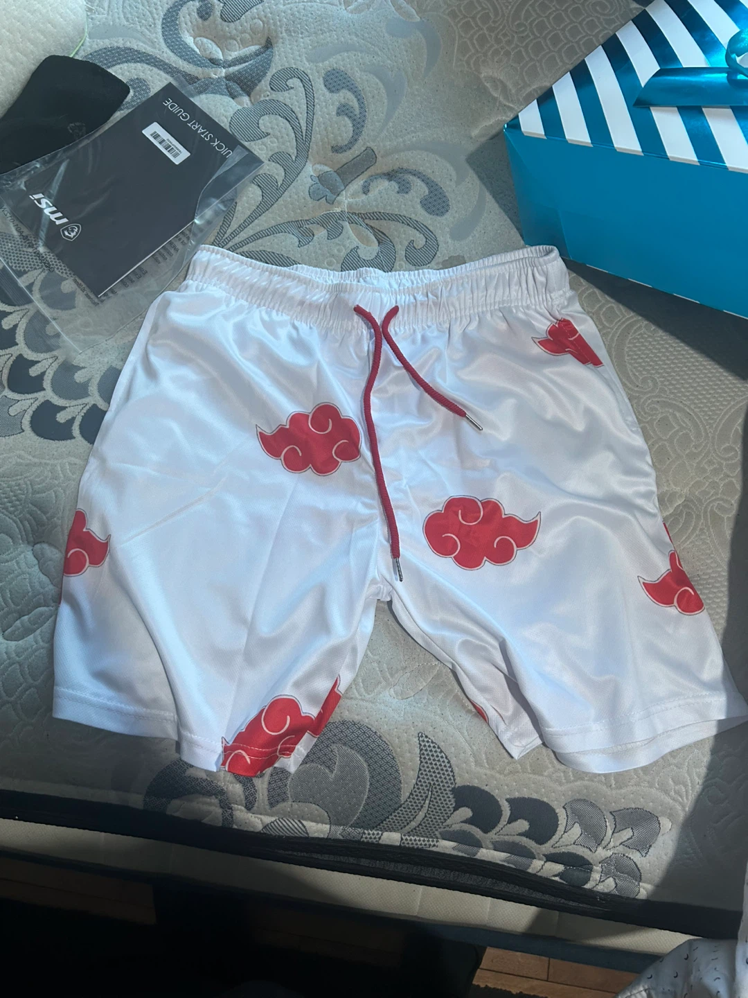 Naruto Akatsuki Cloud Shorts - Black and White Set