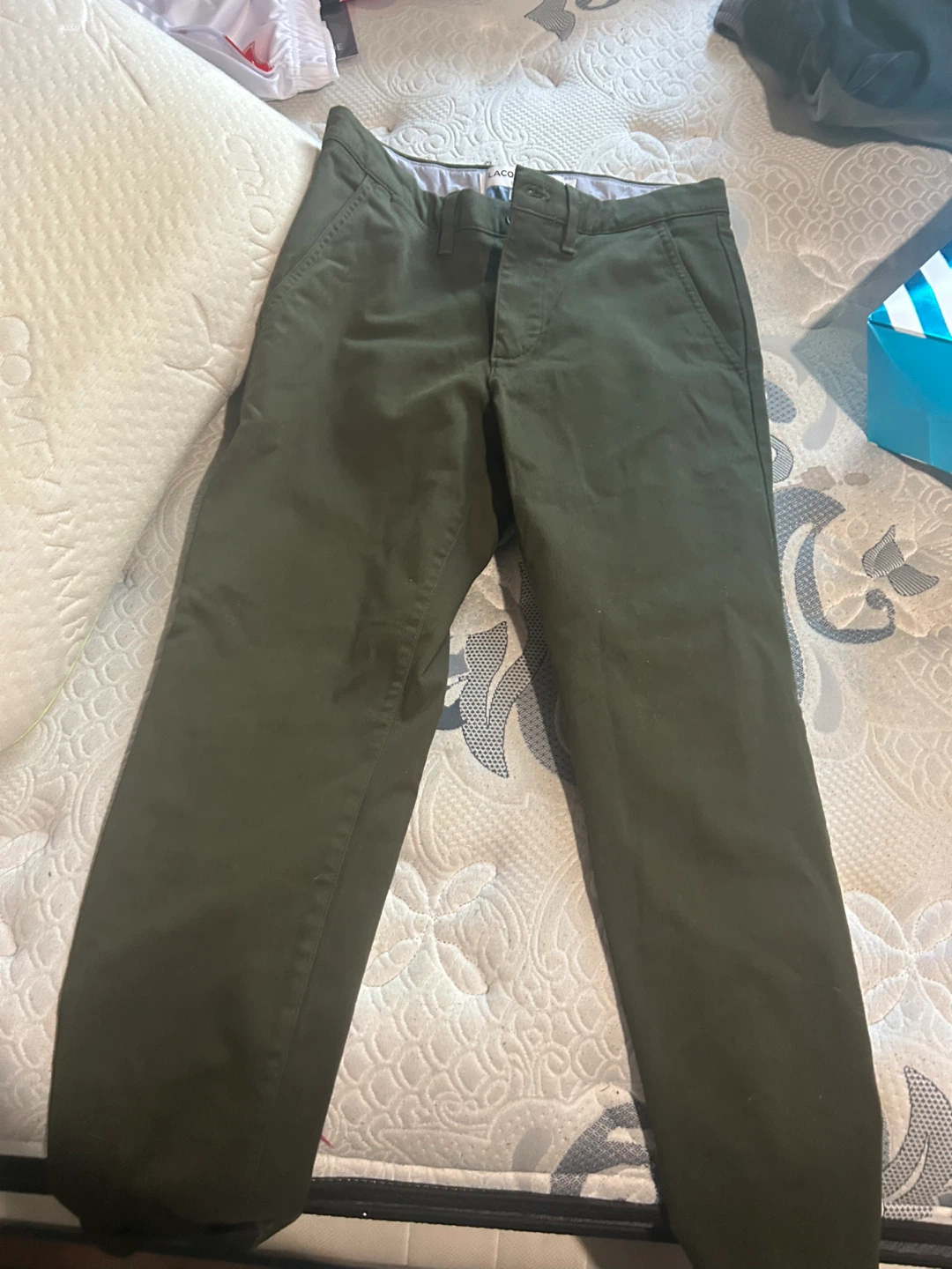 Lacoste Slim Fit Pants - Green, Size 30