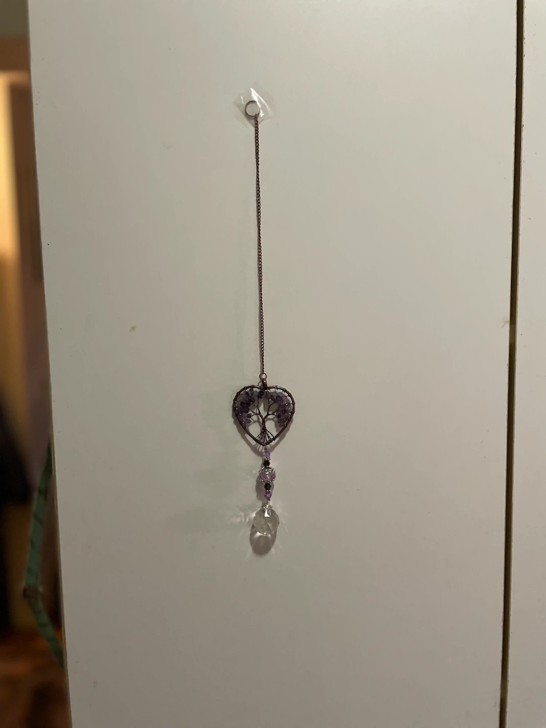 Heart-Shaped Amethyst Tree of Life Suncatcher