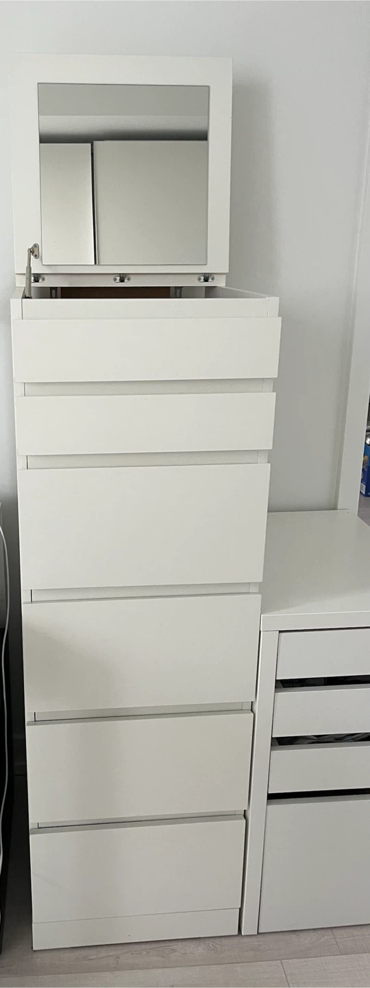 IKEA MALM Chest of 6 Drawers with Mirror
