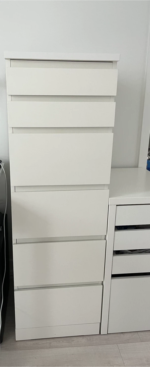 IKEA MALM Chest of 6 Drawers with Mirror - photo 2