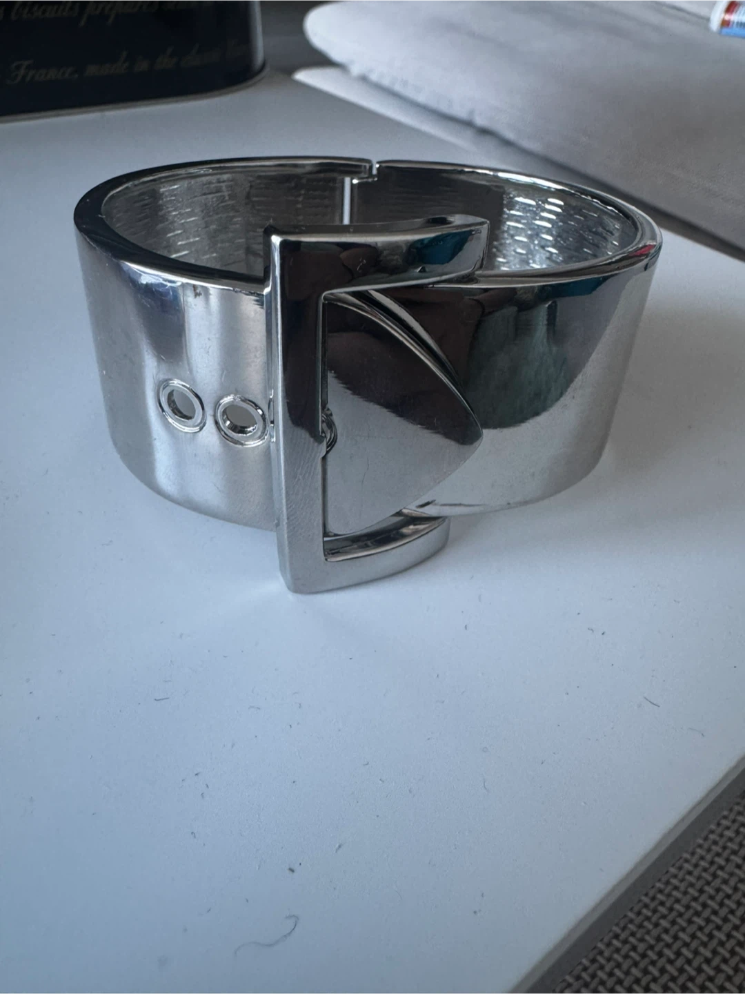 Silver-Tone Buckle Bracelet