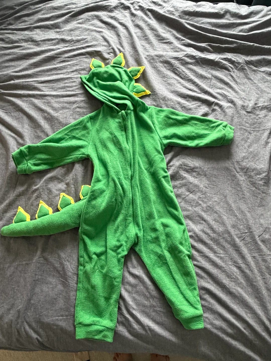 Halloween costume for Kids Green Dinosaur Fleece Bodysuit - photo 3