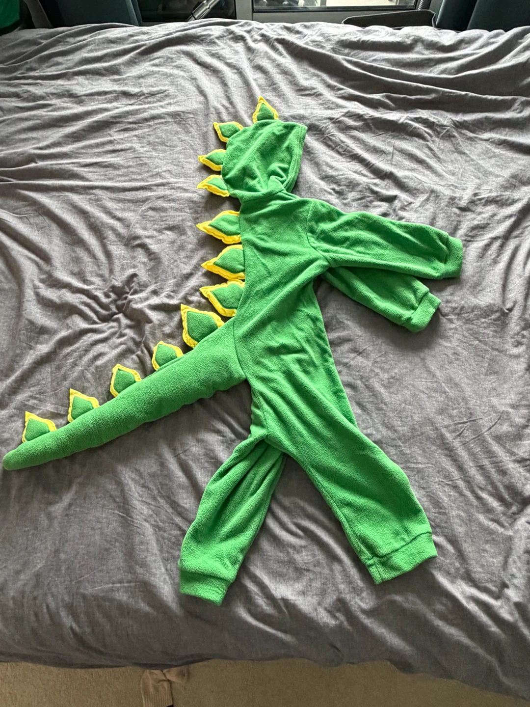Halloween costume for Kids Green Dinosaur Fleece Bodysuit - photo 4