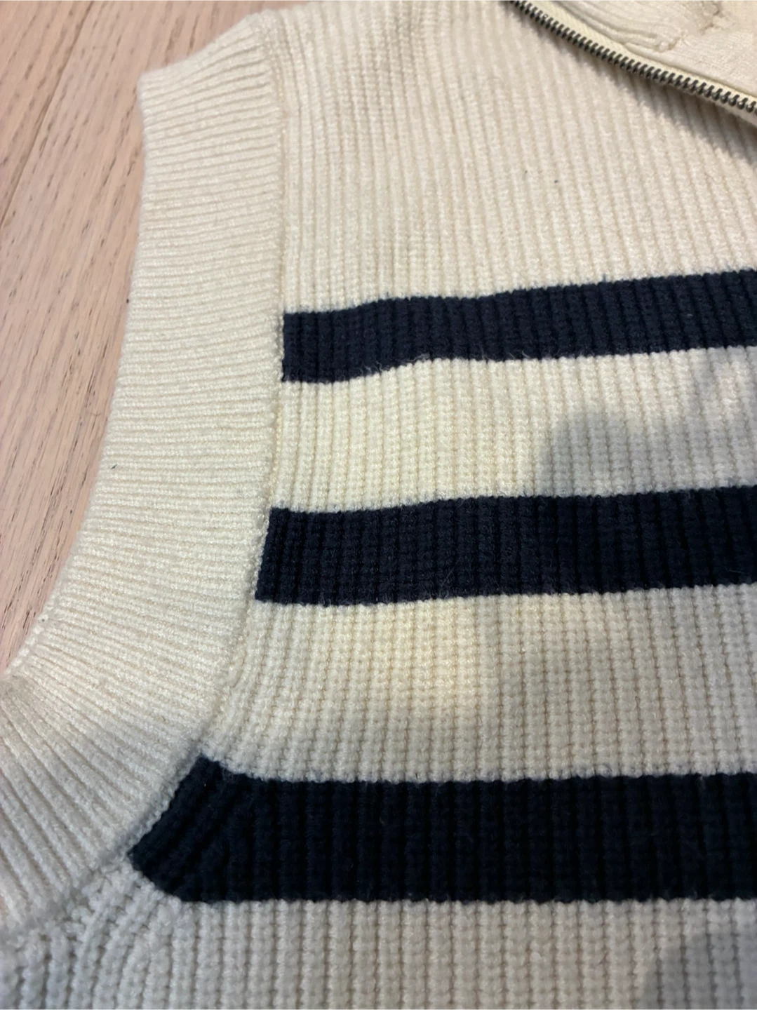 Zara Striped Knit Zip-Up Vest - small - photo 3