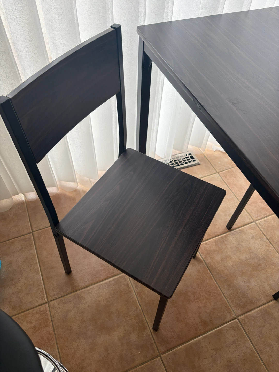 Dark Wood Dining Table and Chairs Set - photo 2