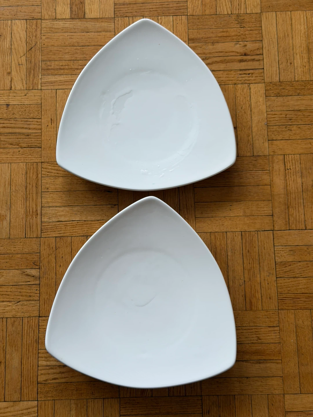 Two Royal Classic Triangle Porcelain Plates