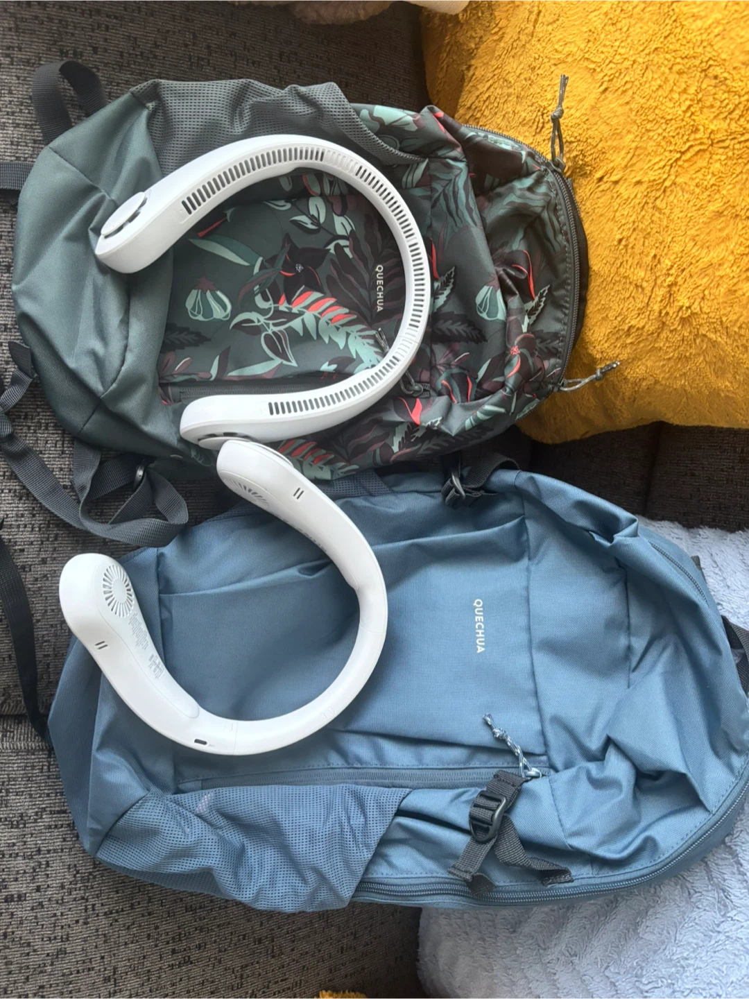 Two Portable Neck Fans
