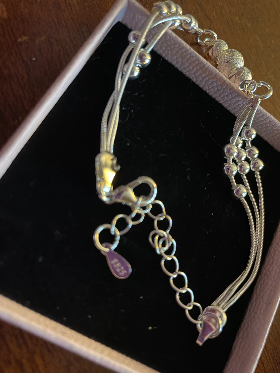 S925 Sterling Silver Multi-Strand Bead Bracelet - photo 3