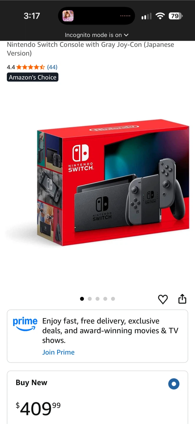Nintendo Switch Console Gray Joy-Con
