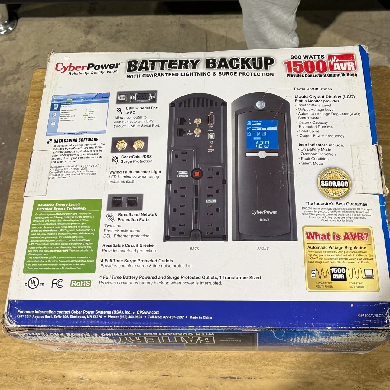 CyberPower CP1500AVRLCD 1500VA/900W UPS - New - photo 2