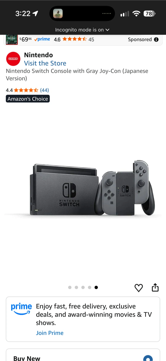 Nintendo Switch Console Gray Joy-Con - photo 2