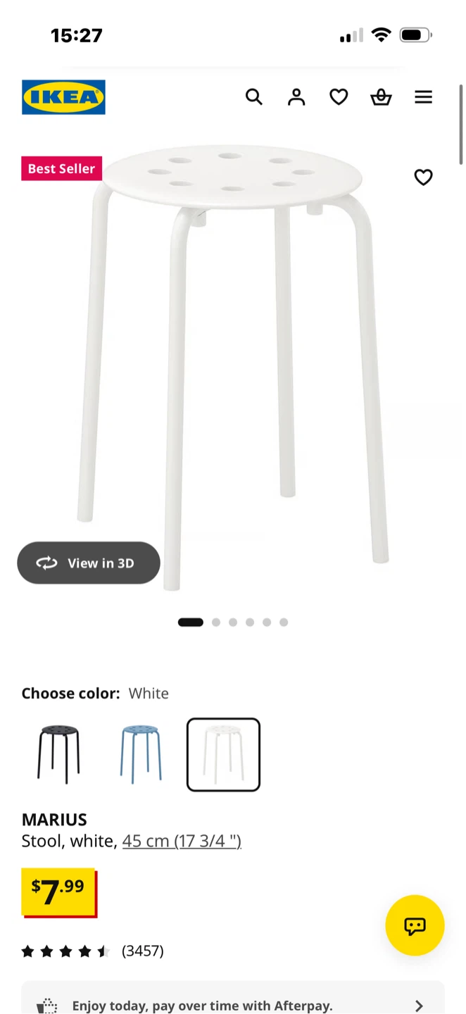 Two IKEA Marius White Stools