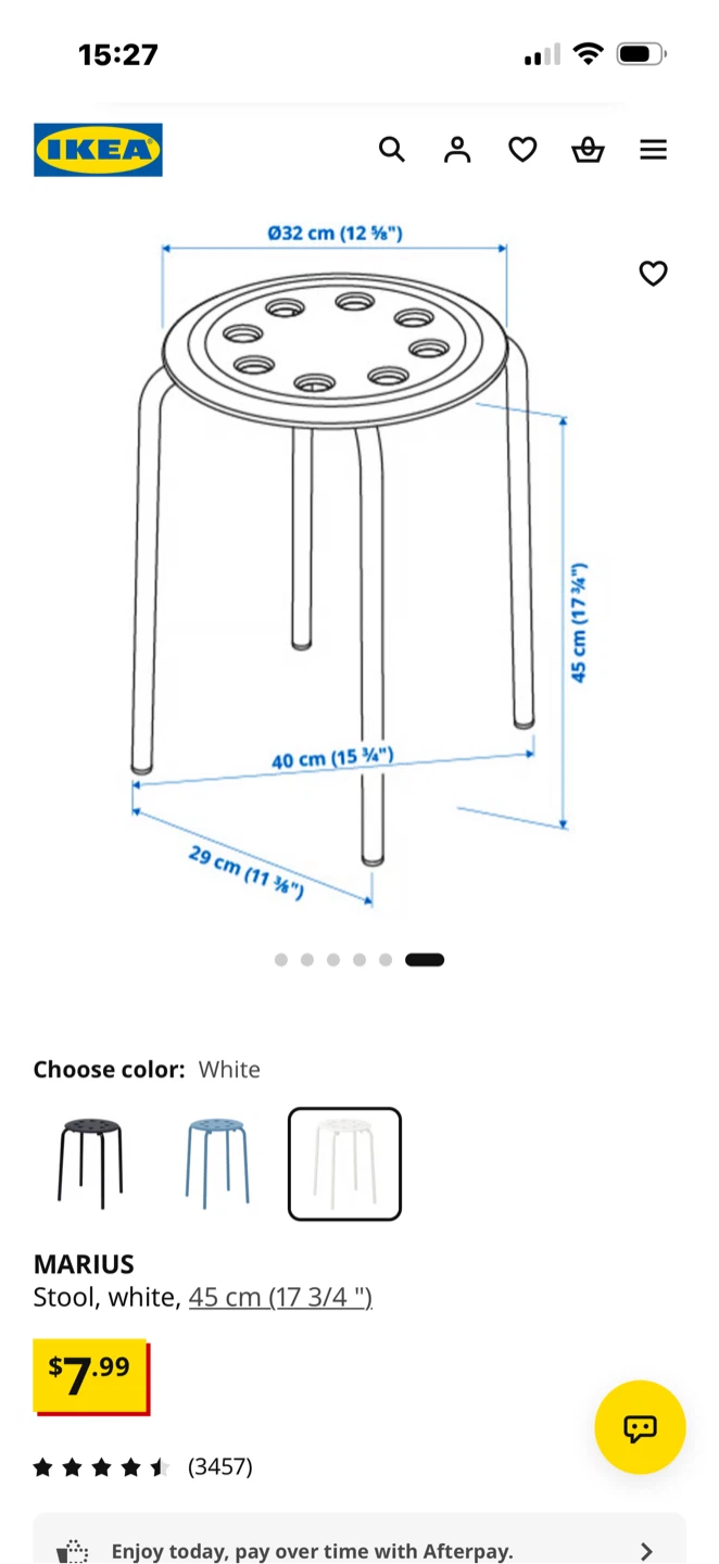 Two IKEA Marius White Stools - photo 2