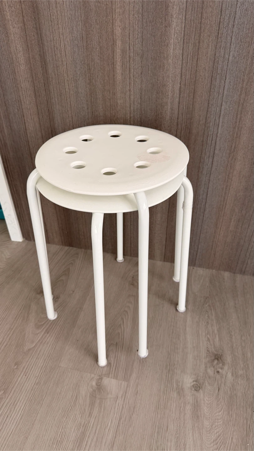 Two IKEA Marius White Stools - photo 4