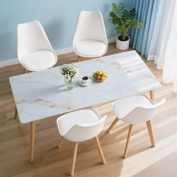 Modern Dining Chairs Set of 4 Mid Century Padded Seat Side Chair