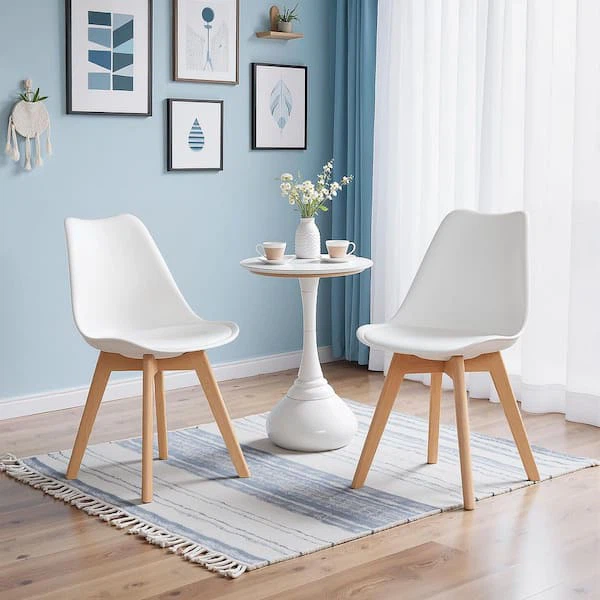 Modern Dining Chairs Set of 4 Mid Century Padded Seat Side Chair - photo 2