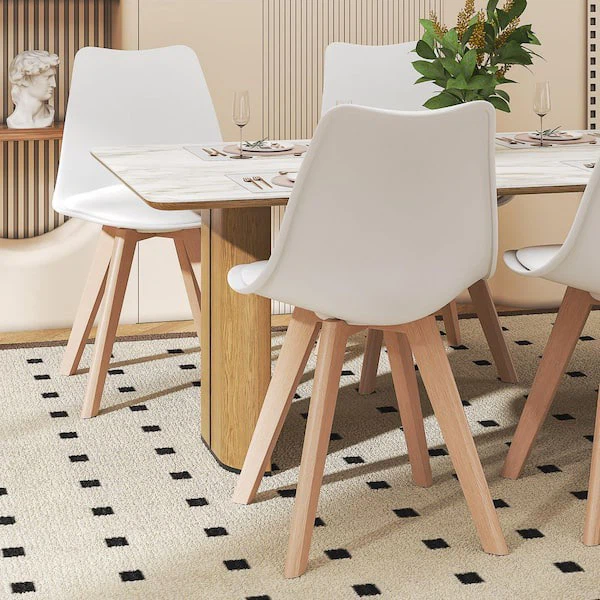 Modern Dining Chairs Set of 4 Mid Century Padded Seat Side Chair - photo 5
