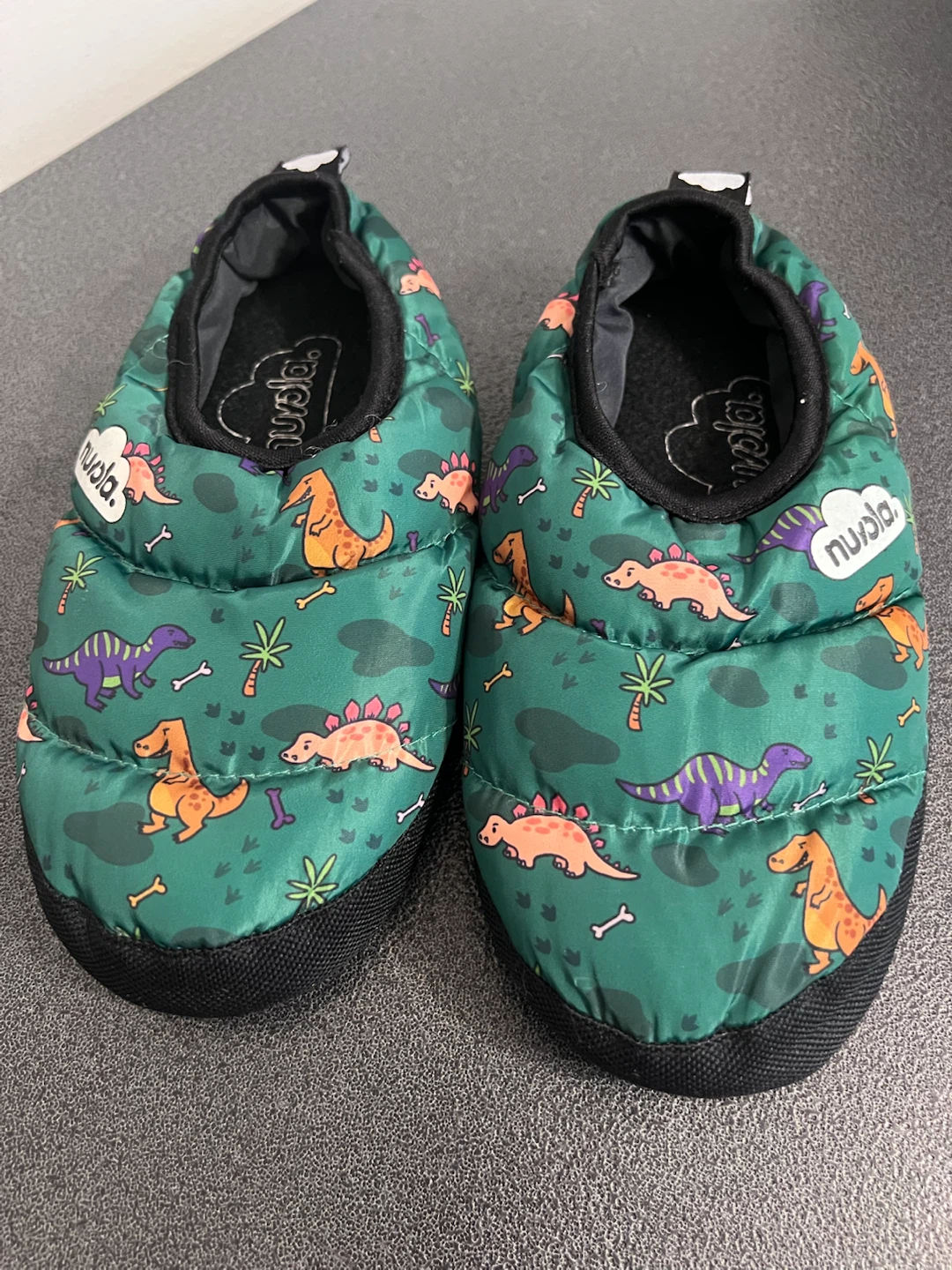 Nuvola Kids Dinosaur Puffer Slippers –US Kids 12–13