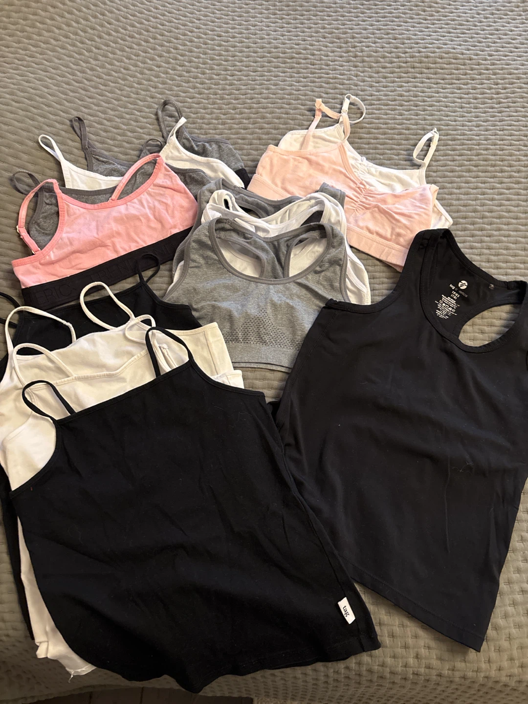 Lot of 15 Girls Camisoles, Sports bras and Bralettes