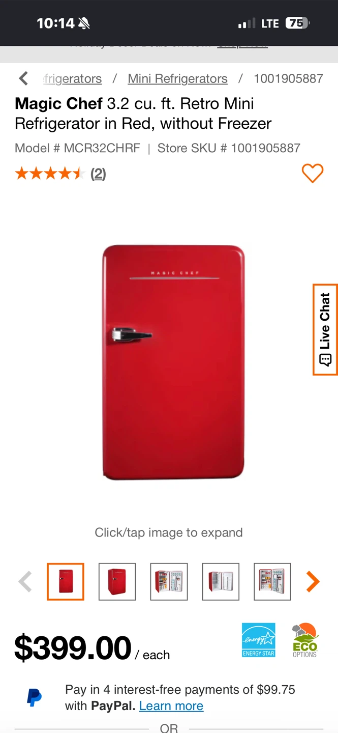 Galanz Red Retro Mini Fridge - photo 3