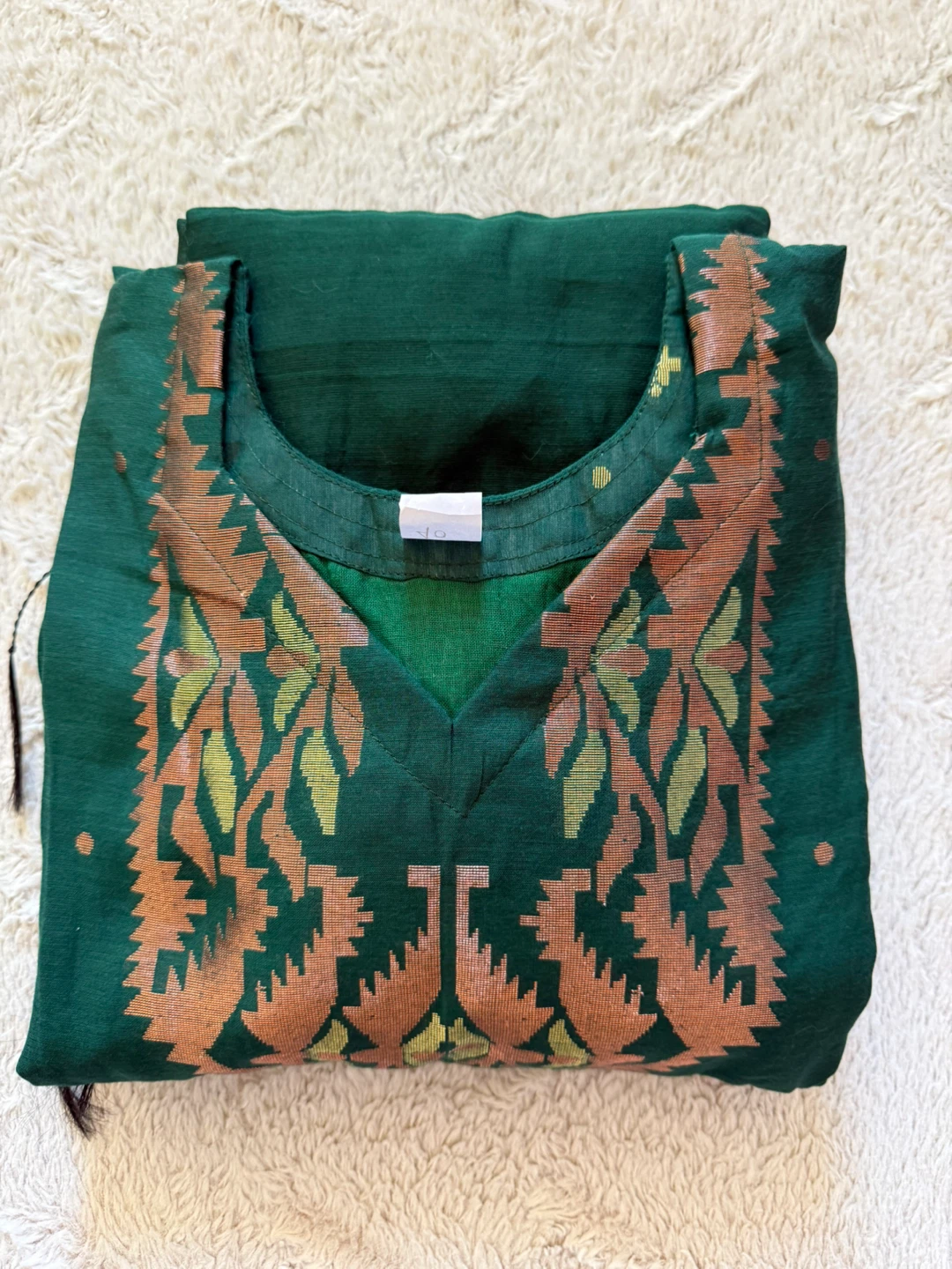 Green Jamdani 3-Piece Dress — Handloom - photo 5